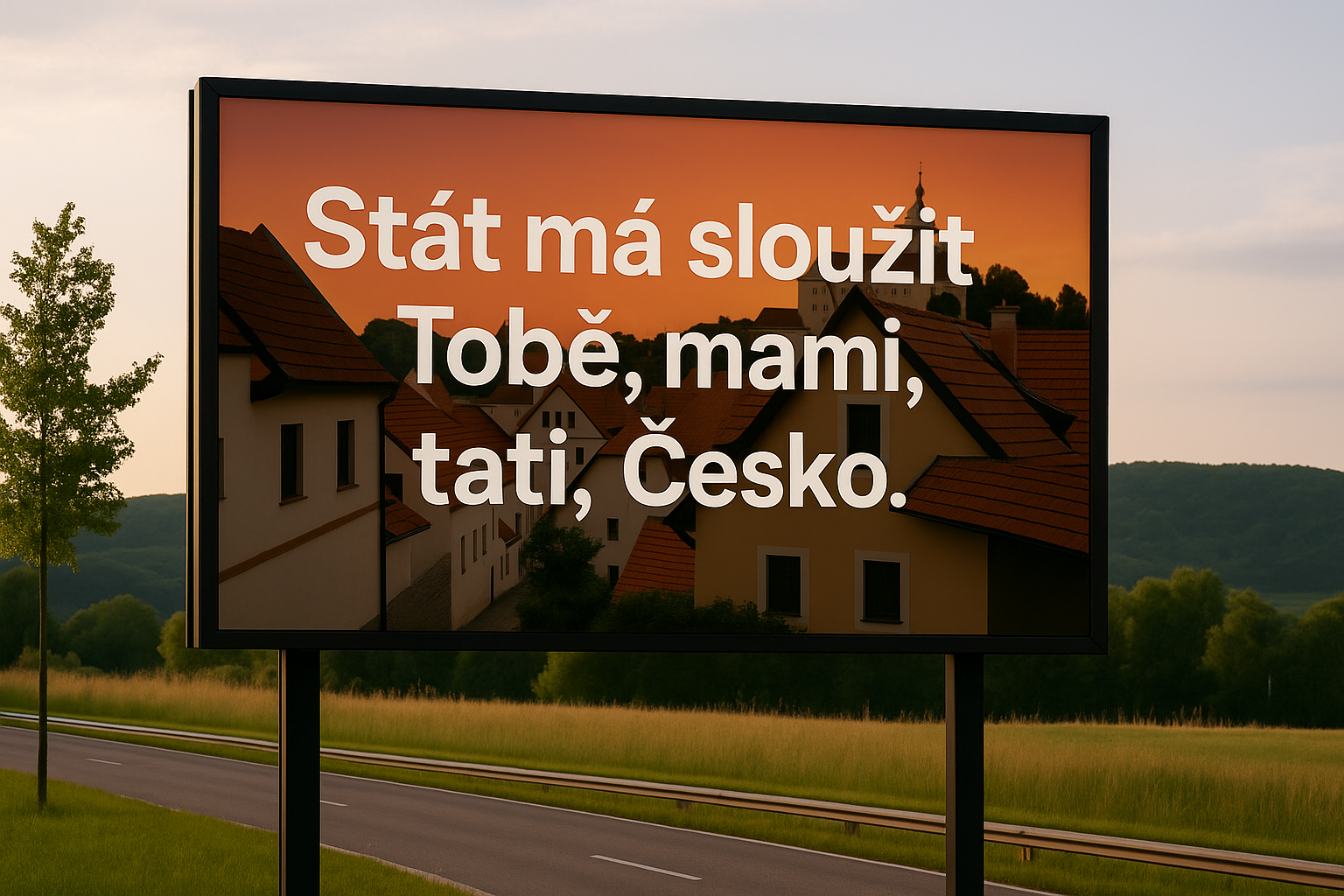 Stát má sloužit Tobě, mami, tati, Česko.